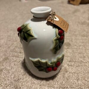 Mud pie holly toile bud vase